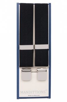 Solid Black, Red, White, and Blue Jumbo Clip Suspenders