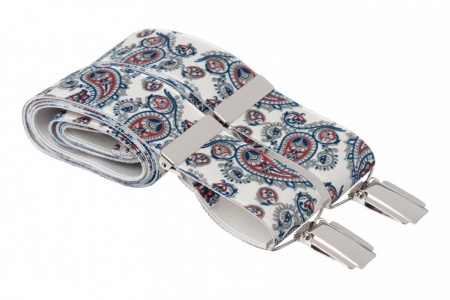 White Paisley Trouser Braces