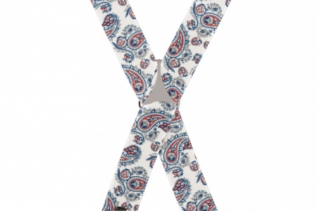 White Paisley Trouser Braces