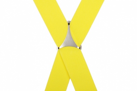 Plain Yellow Trouser Braces With Large Clips